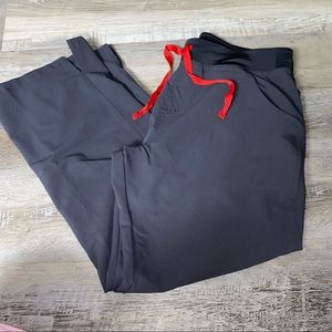 Women’s figs charcoal kade scrub pants large pet